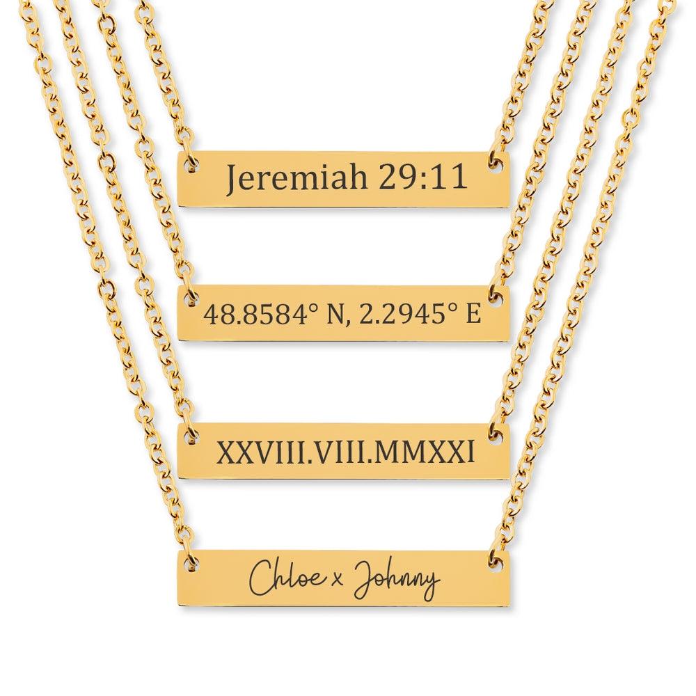 Engravable Horizontal Bar Necklace