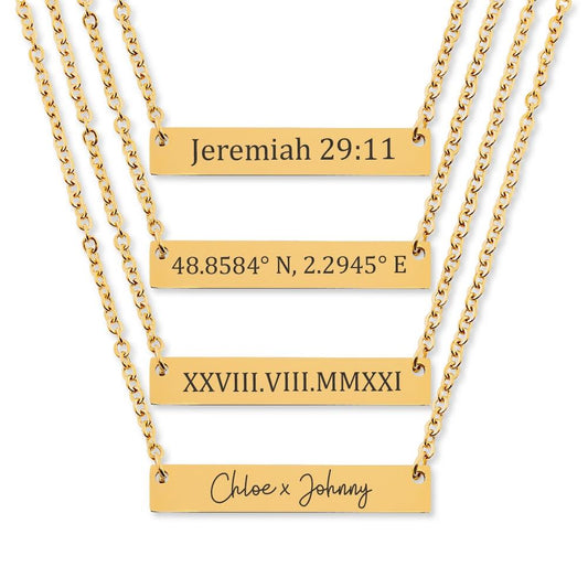 Engravable Horizontal Bar Necklace