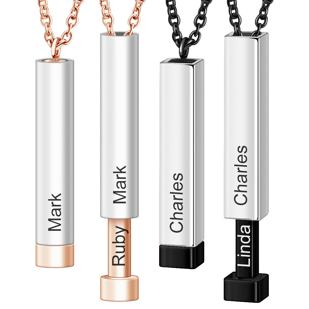 Women's Three-dimensional Stick Double-layer Clavicle Necklace Custom Lettering