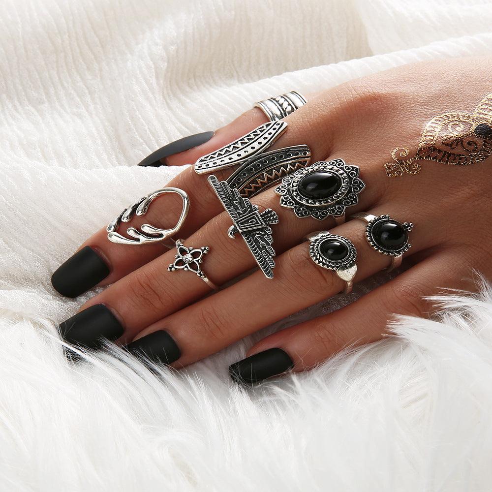 Personality Black Gem Ring