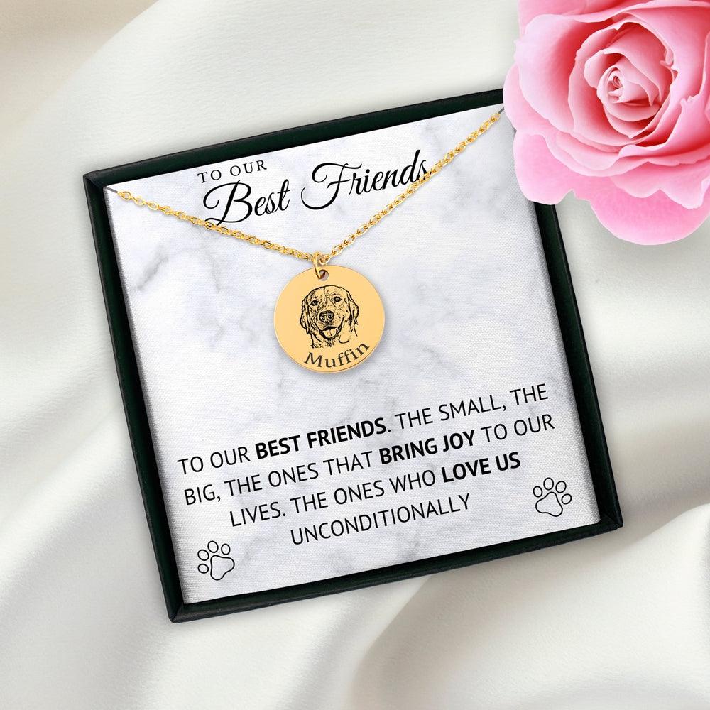 Engravable Dog Portrait Necklace