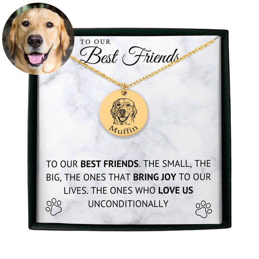 Engravable Dog Portrait Necklace
