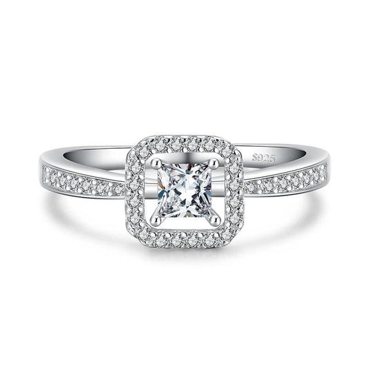 Sterling Silver Square Hollow  Ring