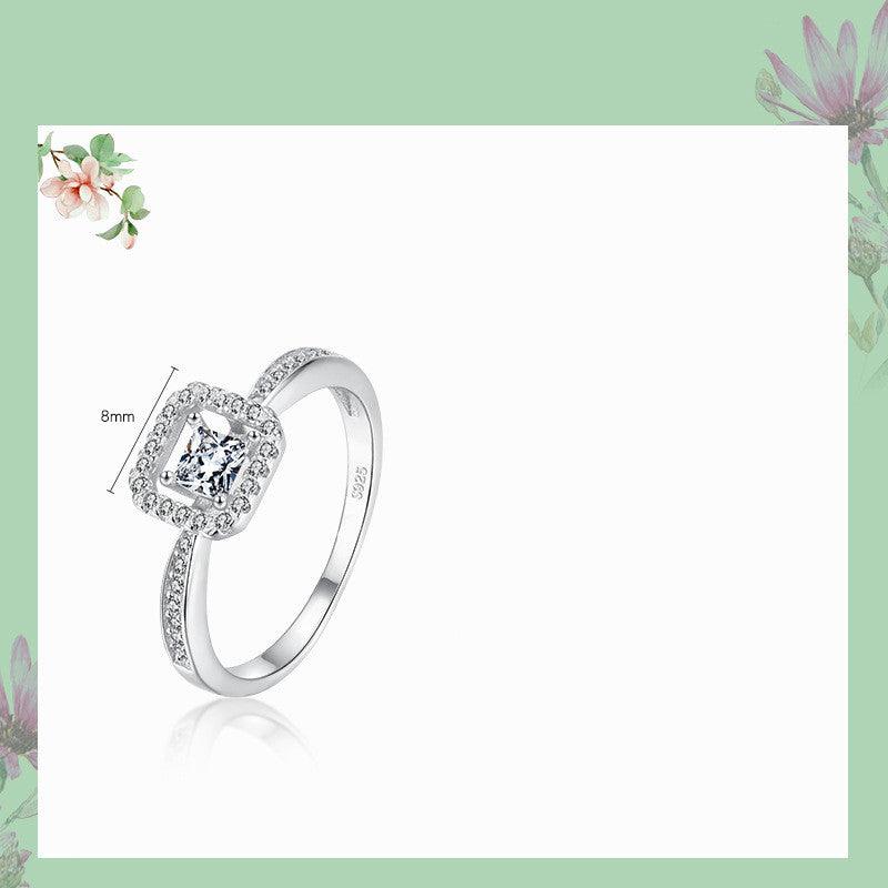 Sterling Silver Square Hollow  Ring