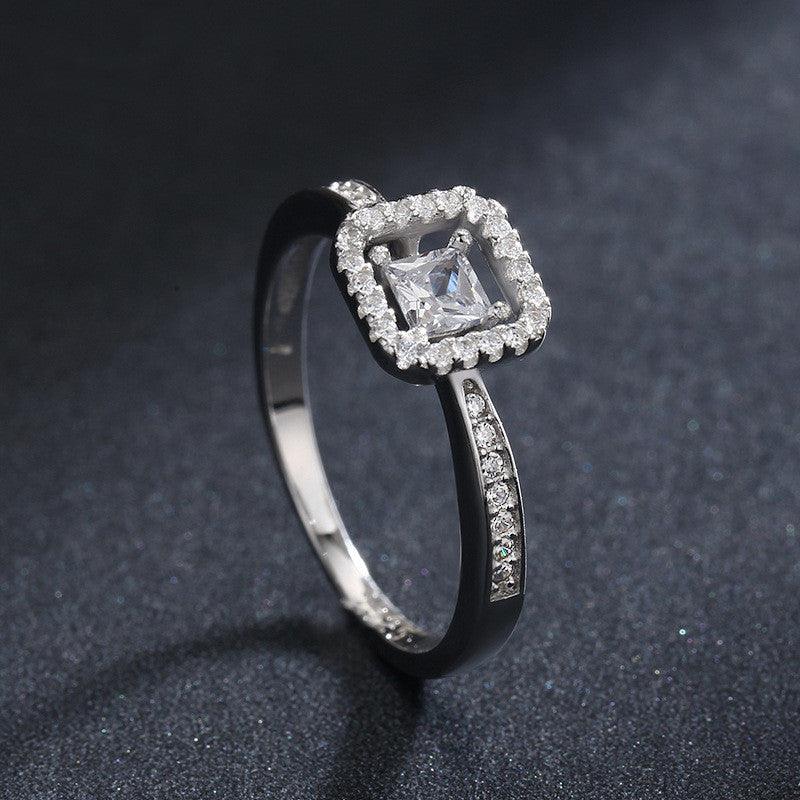 Sterling Silver Square Hollow  Ring