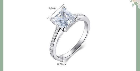 Classic Luxury Silver Plated Platinum With Diamond Ring