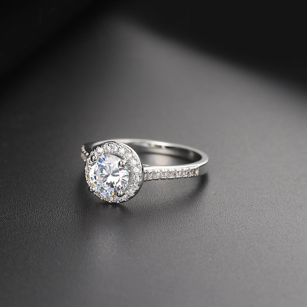AAA Zircon White Gold Diamond Ring