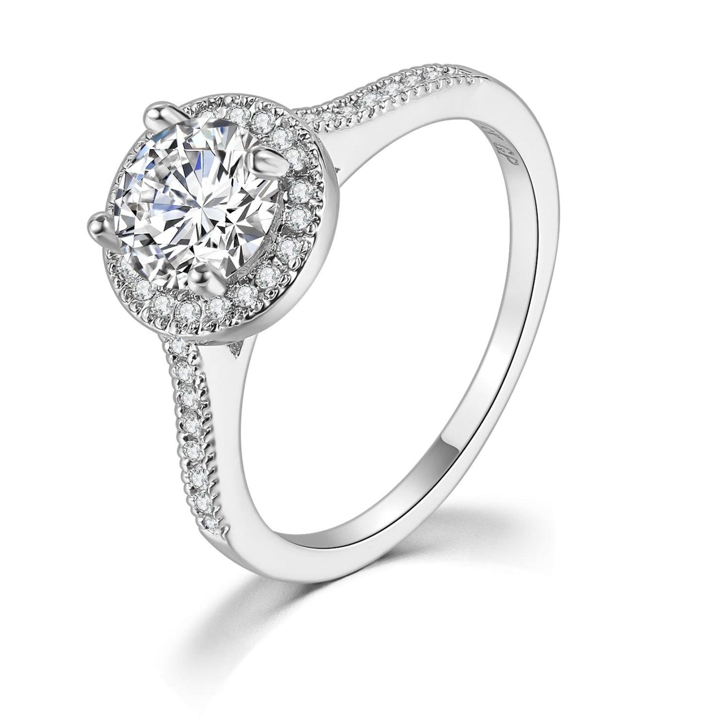 AAA Zircon White Gold Diamond Ring