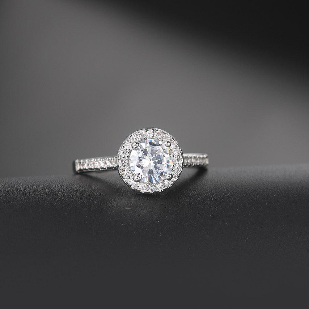 AAA Zircon White Gold Diamond Ring