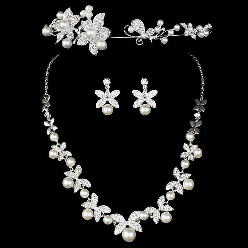 Bridal pearls wedding suite mixed batch jewelry three sets
