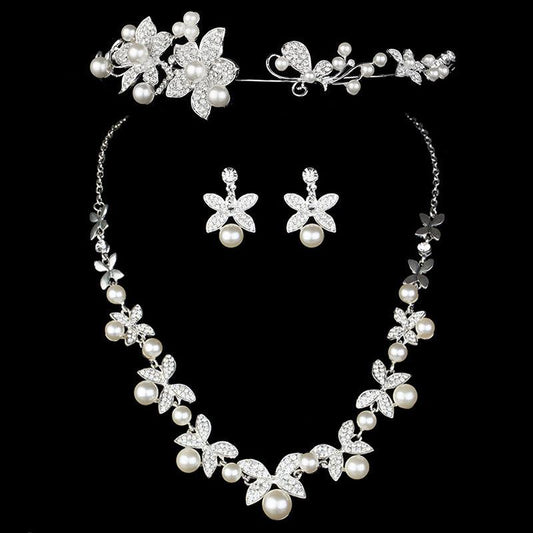 Bridal pearls wedding suite mixed batch jewelry three sets
