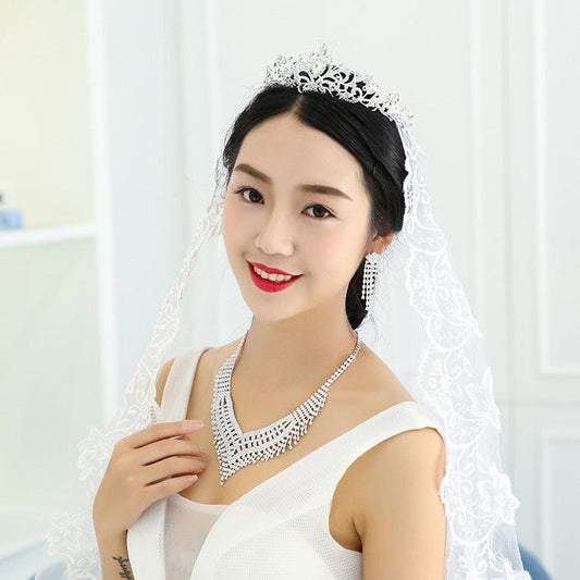 Rhinestone Claw Chain Large Necklace Two-piece Accessories