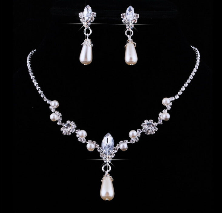8633 Drops pearl Necklace, Earrings Set