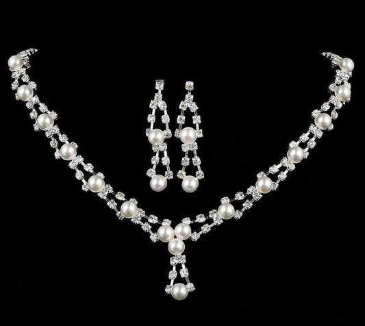 Bride drill pearl necklace wedding Rhinestone Necklace