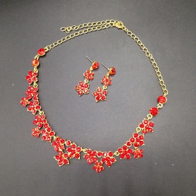 Crystal necklace, two sets of bridal jewelry set