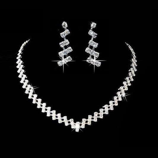 Bridal Jewelry two sets Rhinestone Wedding  Necklace