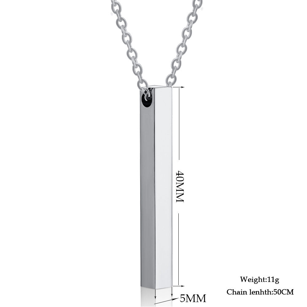 Titanium Steel Necklace Ornament Stainless Steel Personal Pendant Custom Lettering