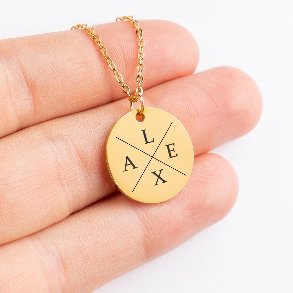 Personalized Engraved Initials Necklace