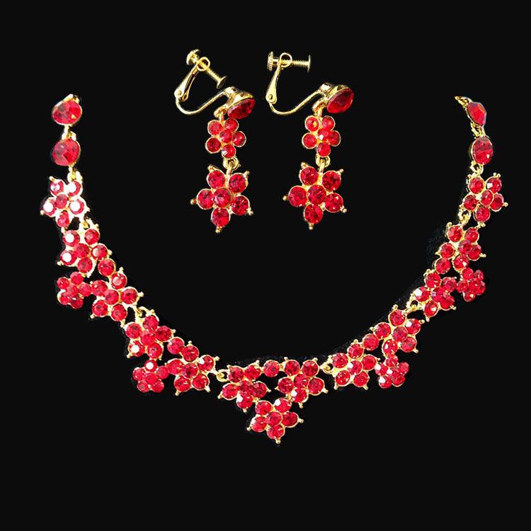 Crystal necklace, two sets of bridal jewelry set