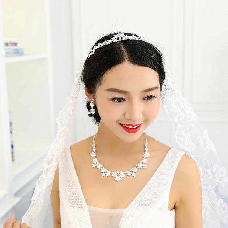 Crystal necklace, two sets of bridal jewelry set
