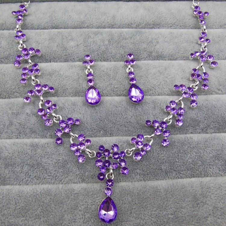 Purple stone bridal wedding jewelry accessories