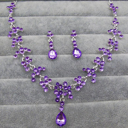 Purple stone bridal wedding jewelry accessories