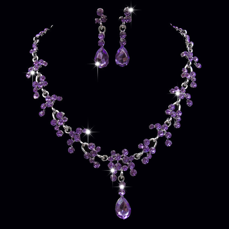 Purple stone bridal wedding jewelry accessories