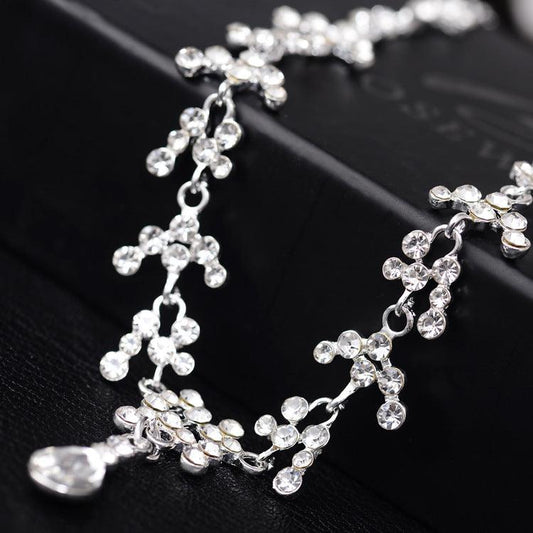 Drop Bride Wedding Diamond Necklace Earrings Set