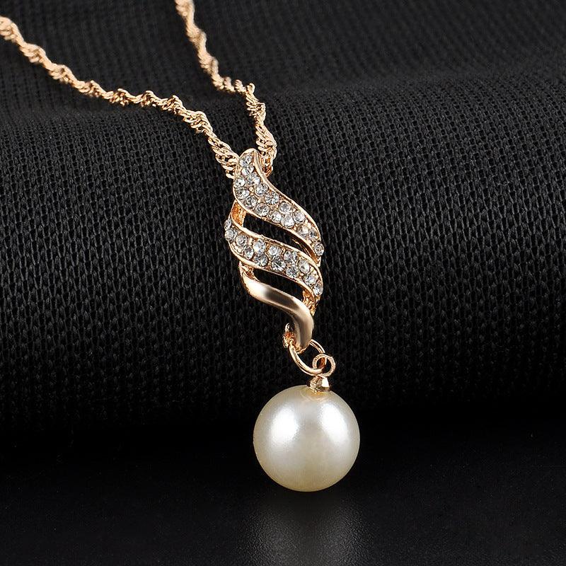 Bridal beaded pearl banquet dress jewelry piece set