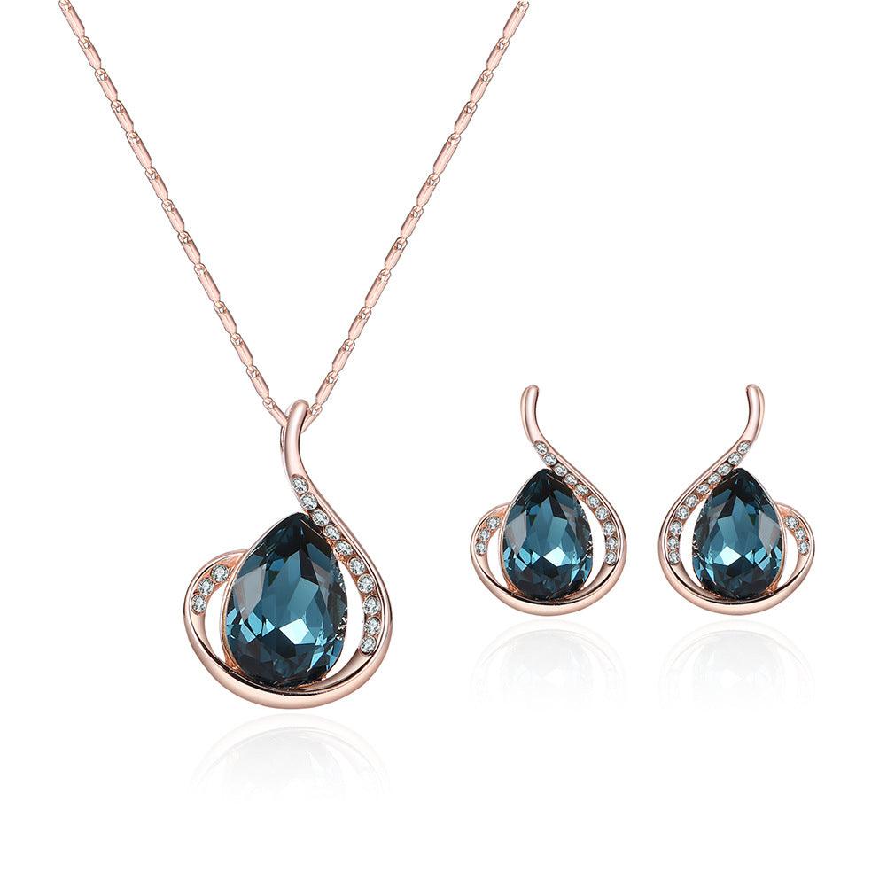 Diamond Crystal Two-piece Bridal Wedding Jewelry Set