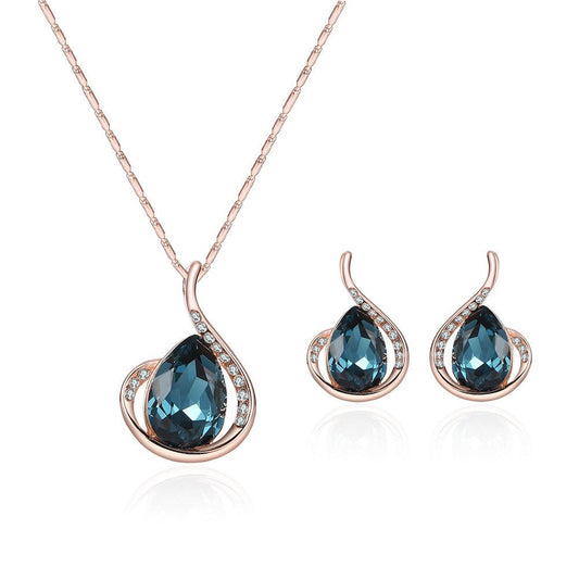 Diamond Crystal Two-piece Bridal Wedding Jewelry Set