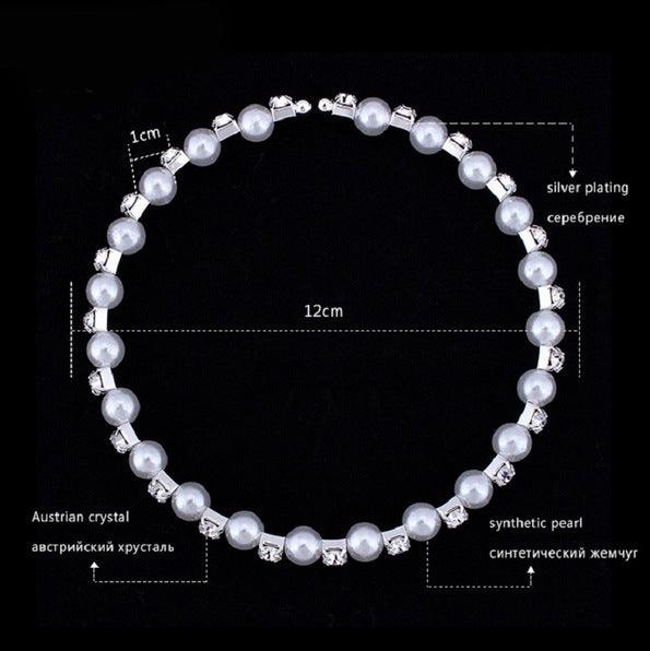 8MM bridal handmade pearls, Rhinestone necklaces set