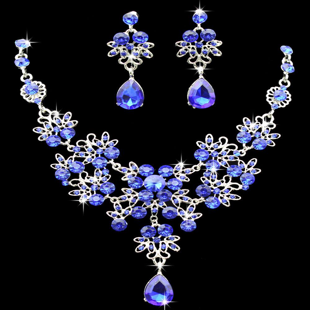 Butterfly Water Drop Wedding Necklace Earring Set