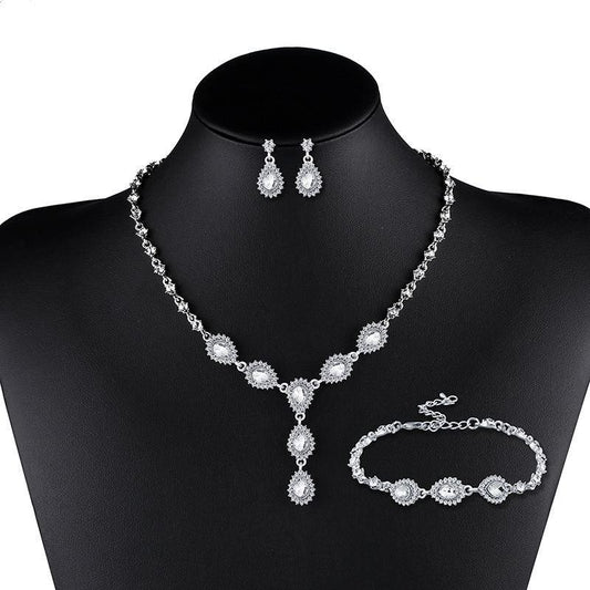 Nkn50 Zircon bridal Necklace jewelry set