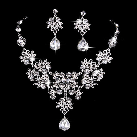Butterfly Water Drop Wedding Necklace Earring Set