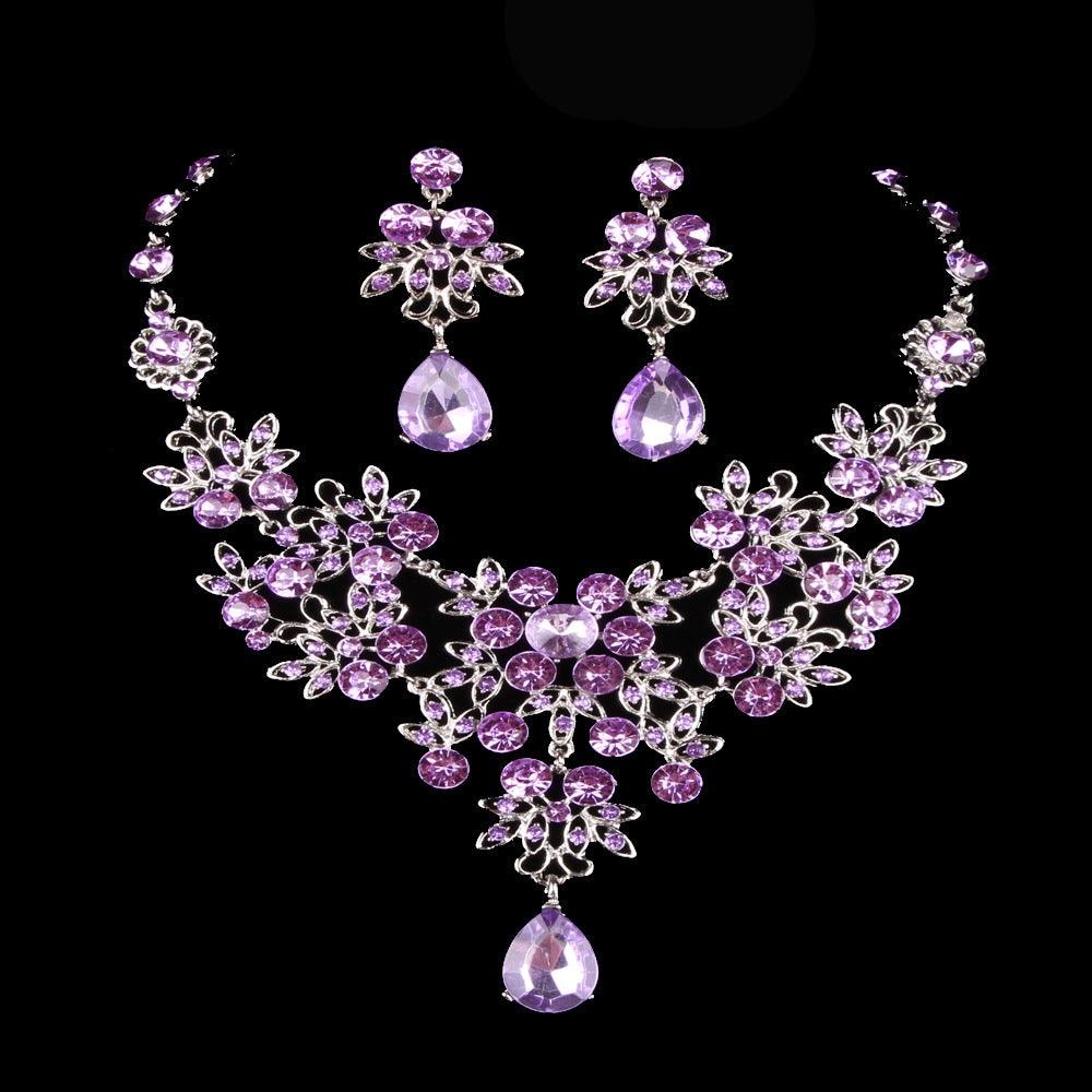 Butterfly Water Drop Wedding Necklace Earring Set