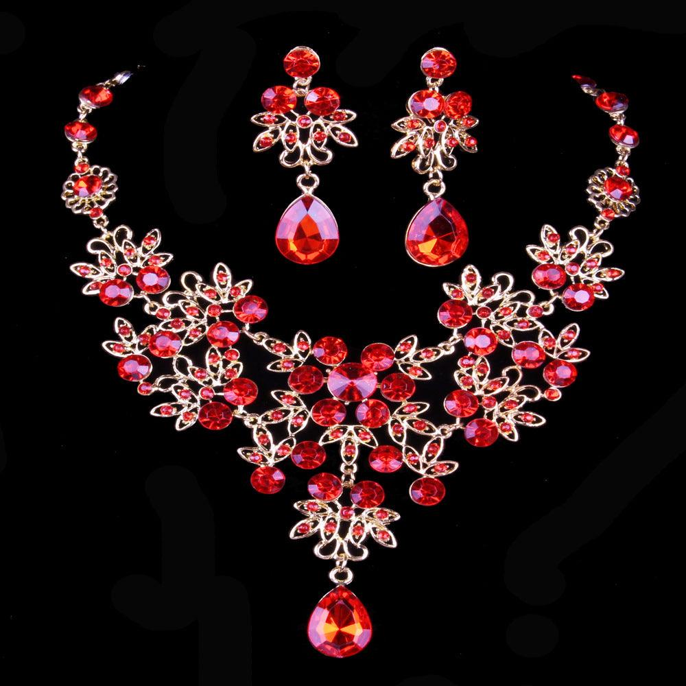 Butterfly Water Drop Wedding Necklace Earring Set