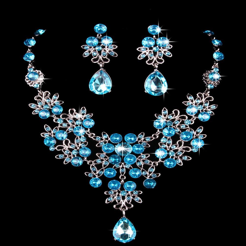 Butterfly Water Drop Wedding Necklace Earring Set