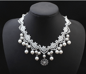 Elegant jewelry bride pearl necklace set