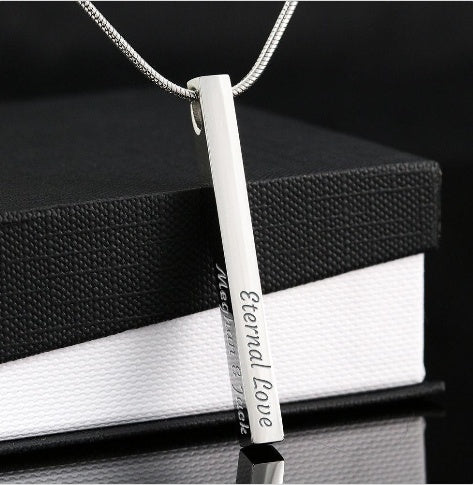 Titanium Steel Necklace Ornament Stainless Steel Personal Pendant Custom Lettering