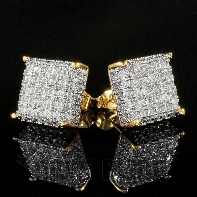 Diamond Color Stone Stud Earrings