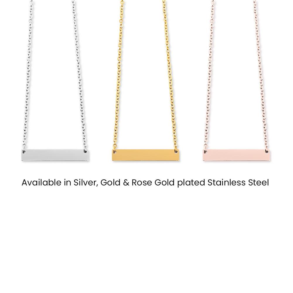 Engravable Horizontal Bar Necklace