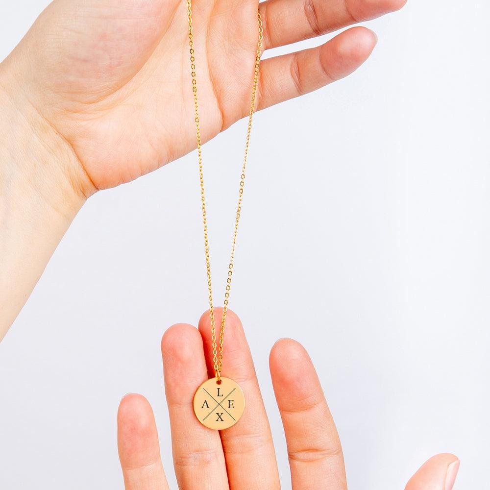 Personalized Engraved Initials Necklace