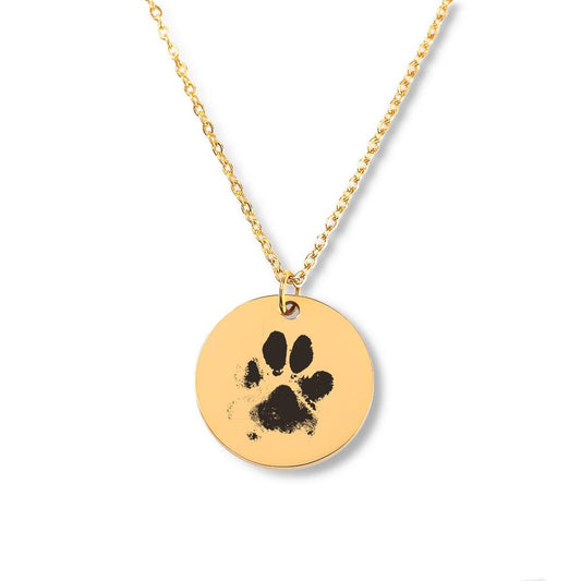Paw Print Customable Engragable Necklace