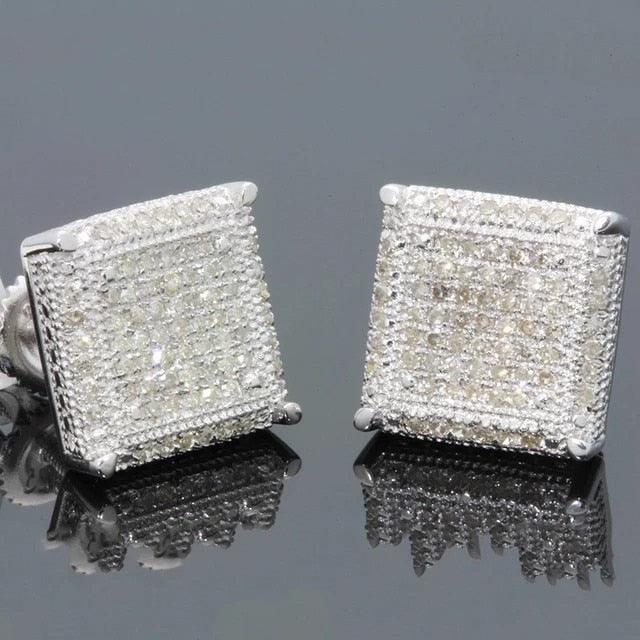 Diamond Color Stone Stud Earrings