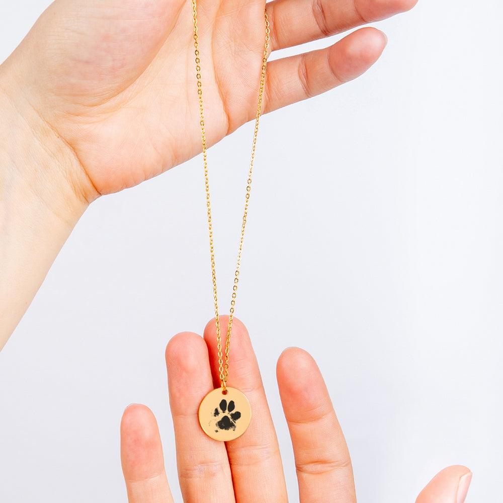 Paw Print Customable Engragable Necklace