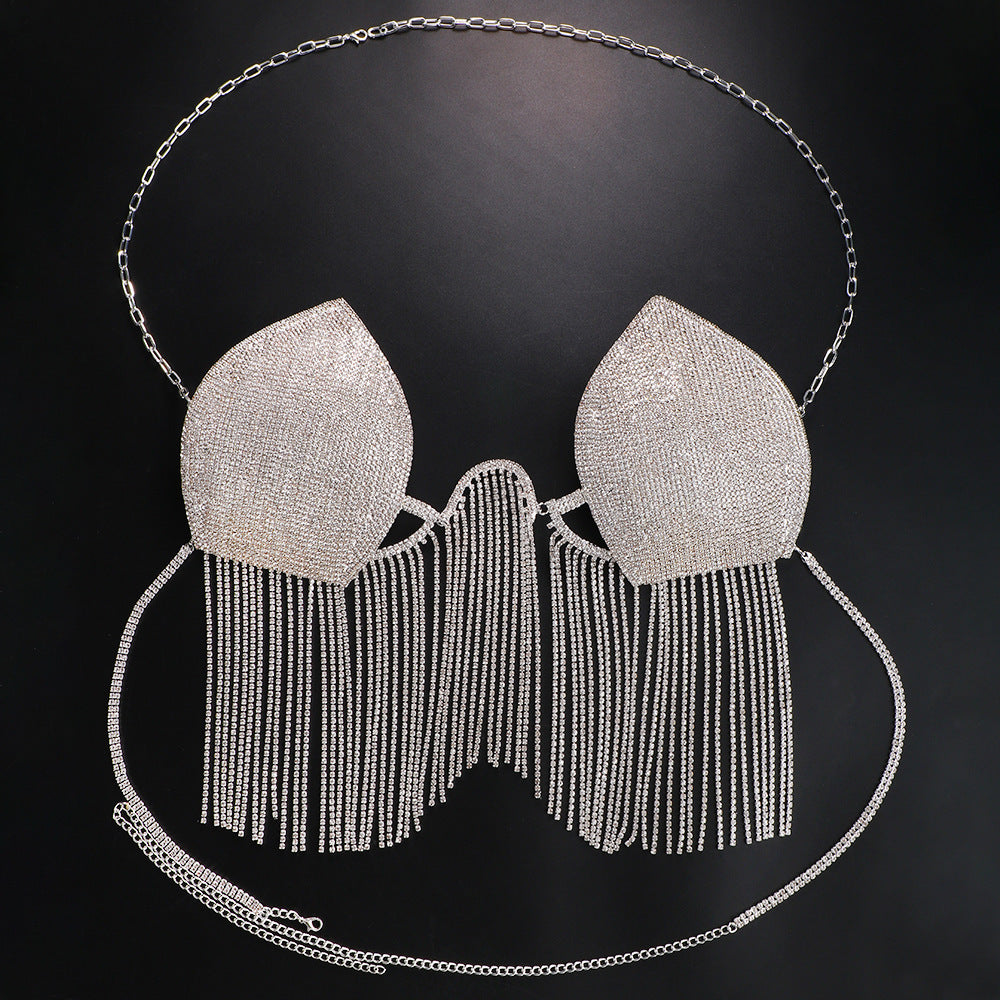 Tassel Full Diamond Bra European And American Body Chains Women