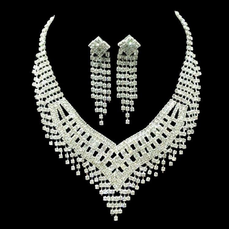 Rhinestone Claw Chain Large Necklace Two-piece Accessories