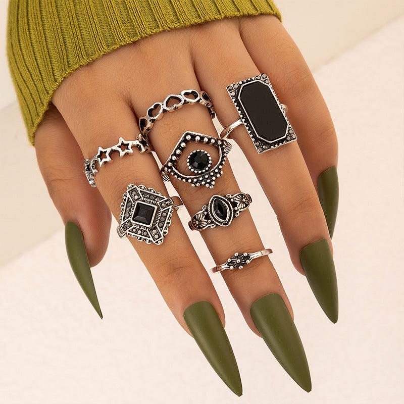 Personality Black Gem Ring