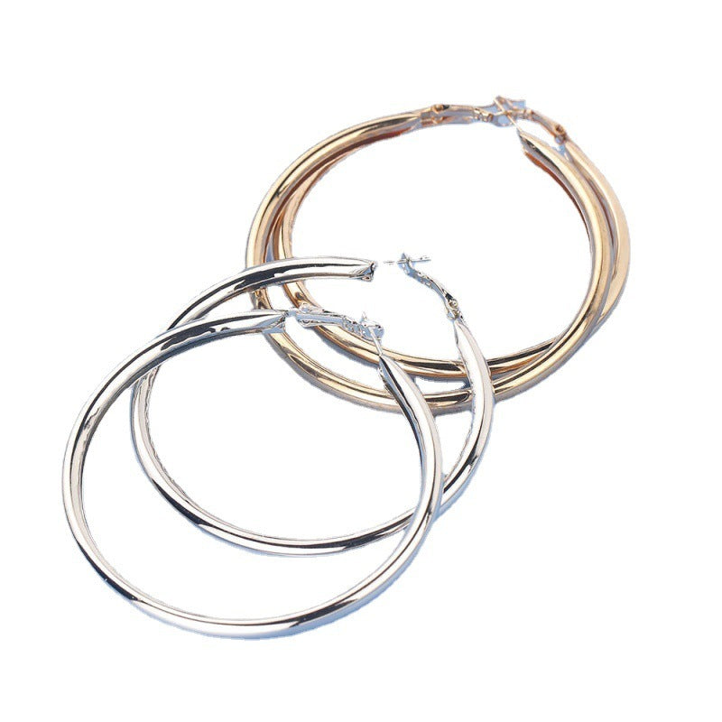 Women's Fashion Simple Large Hoop Earrings